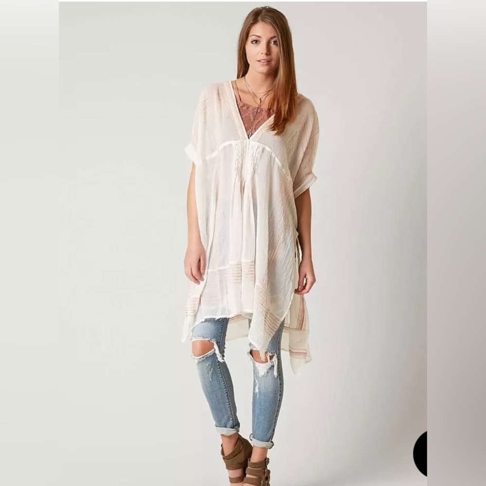 Free People The Great Escape Tunic Caftan Cover Up Top Copper Size Small